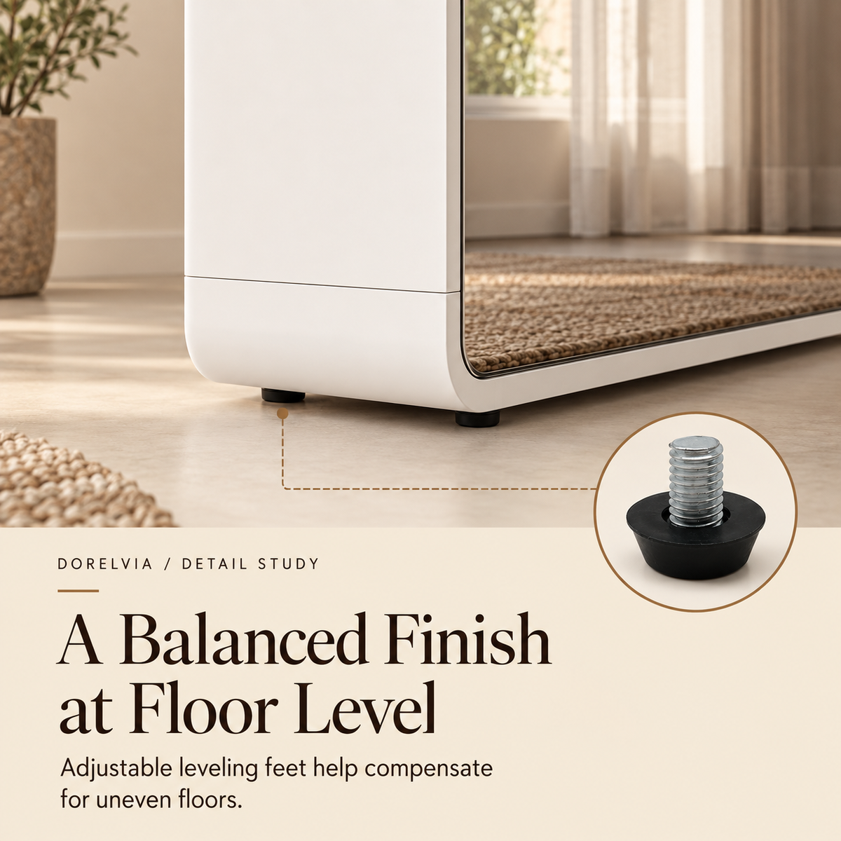 Dorelvia manual details 20260908 leveling-foot-en