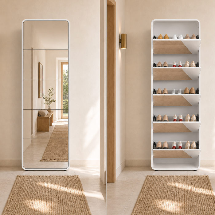 Slim 5 Mirror Shoe Cabinet