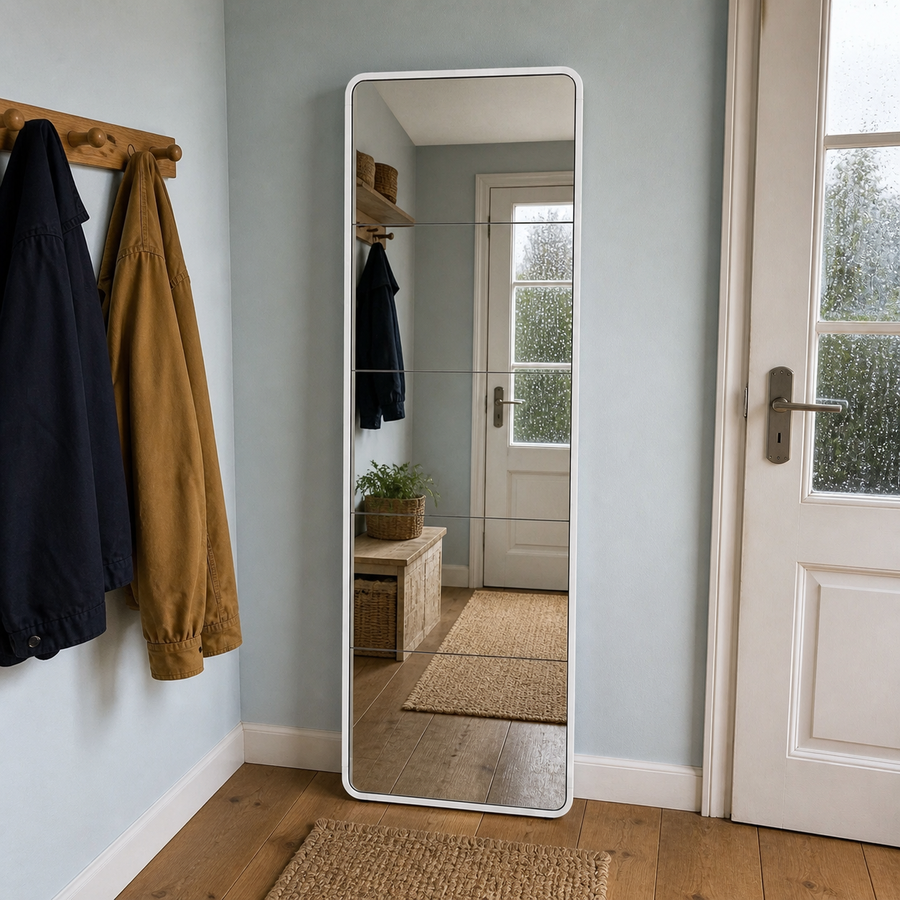 Dorelvia Slim 5 Mirror Shoe Cabinet customer review — dorelvia mirror cabinet review 03 white