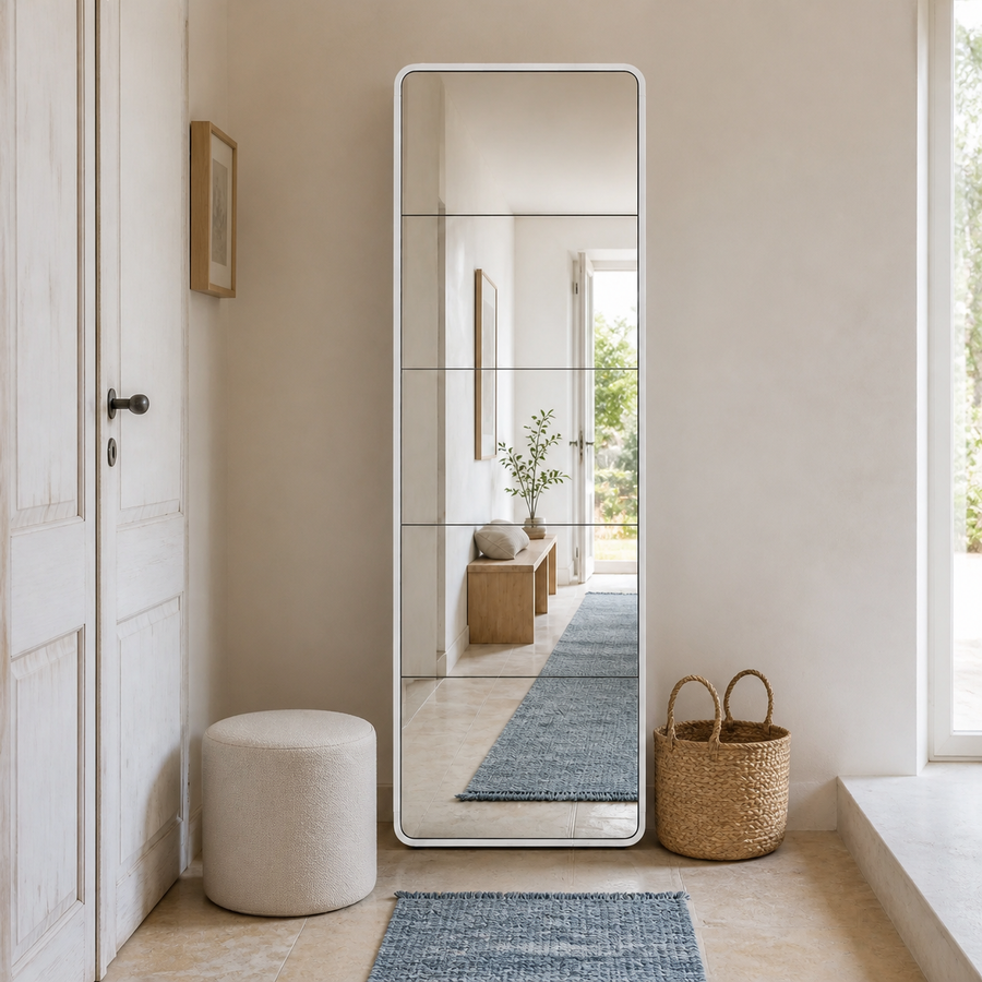 Dorelvia Slim 5 Mirror Shoe Cabinet customer review — dorelvia mirror cabinet review 04 white boucle