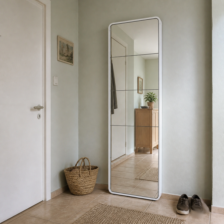 Dorelvia Slim 5 Mirror Shoe Cabinet customer review — dorelvia mirror cabinet review 07 white
