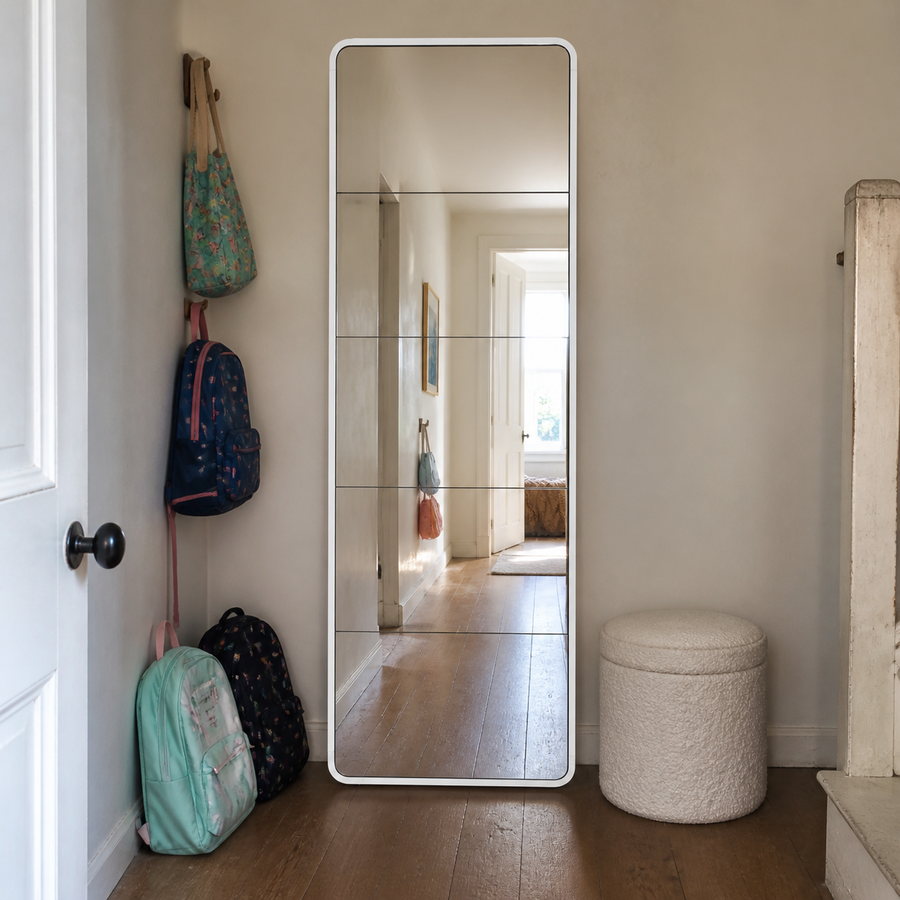 Dorelvia Slim 5 Mirror Shoe Cabinet customer review — dorelvia mirror cabinet review 08 white boucle