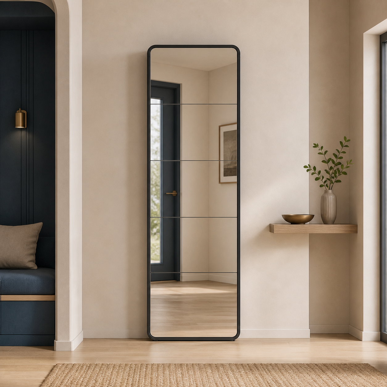 dorelvia slim 5 mirror shoe cabinet hero black
