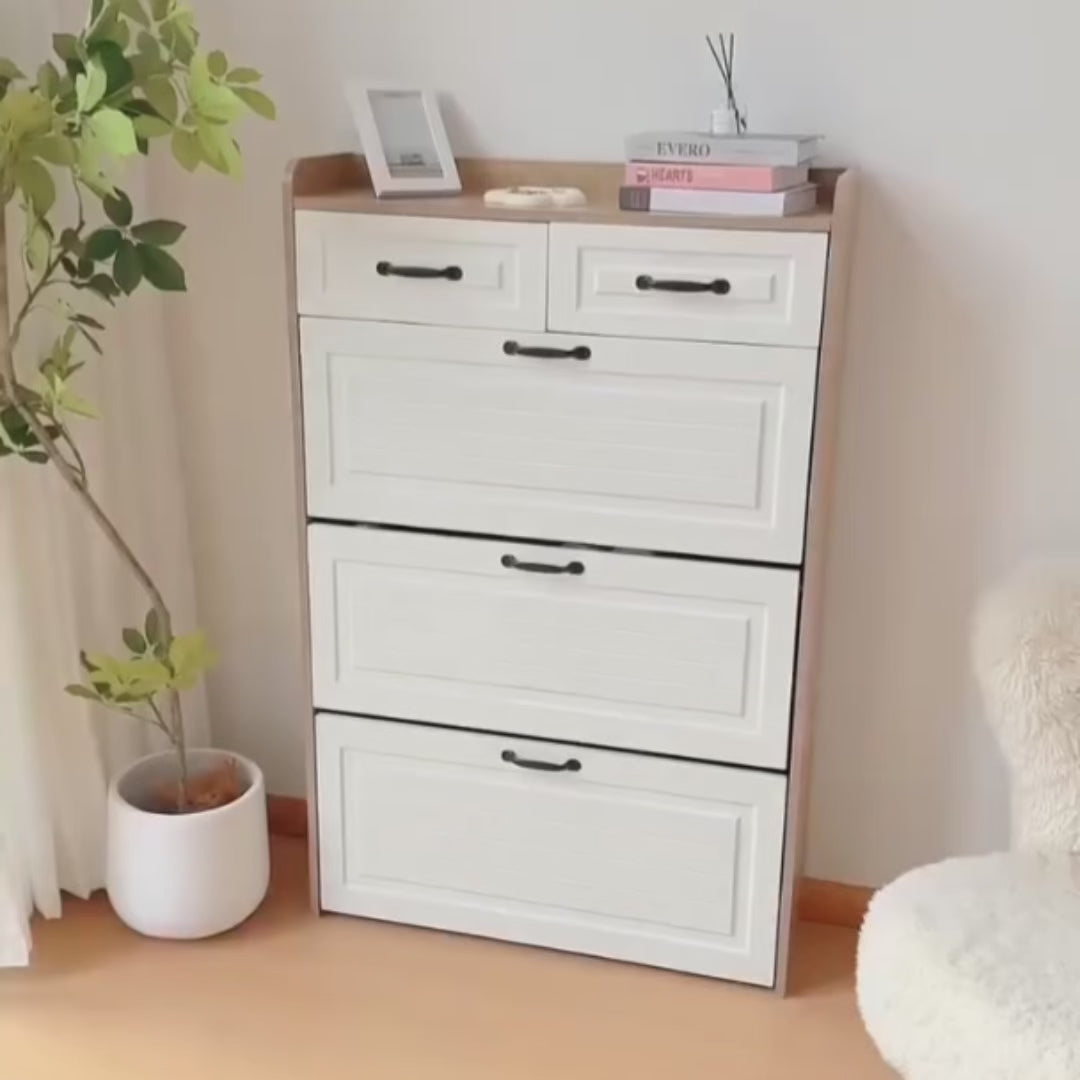 Slim Entryway Shoe Storage Cabinet — product demonstration